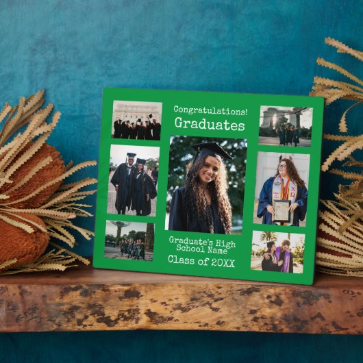 高校生グリーンおめでとう卒業生写真 フォトプラーク (側面)