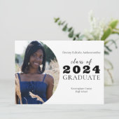 高校生丸モダン写真の卒業 案内状 (スタンド正面)