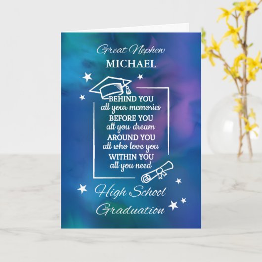 高校素晴らし卒業を自分のものにする甥 カード (黄色い花)