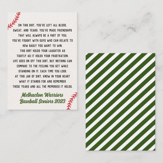 高校野球シニアギフトメモリーカード ノートカード (正面/裏面)