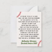 高校野球シニアギフトメモリーカード ノートカード (正面)