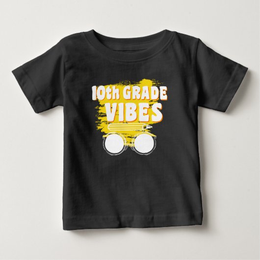 高校10年生の気分Tシャツ 最初の学校の日 ベビーTシャツ (正面)