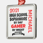 高校2年生で遊はビデオゲームが大好き メタルオーナメント (左)