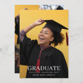 高校4撮数々の影タイポグラフィ卒業生 案内状 (正面/裏面)