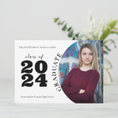 高校 ミニマル ワンフォト 卒業生 案内状 (スタンド正面)