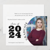 高校 ミニマル ワンフォト 卒業生 案内状 (正面/裏面)