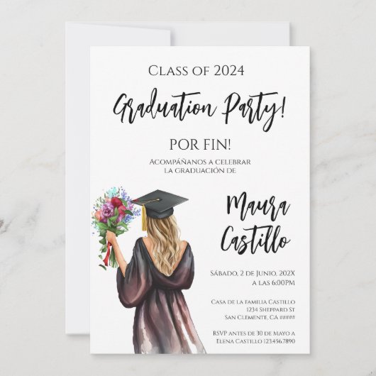 高校/大学の卒業式の招待状 招待状 (正面)