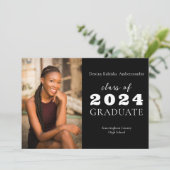 高校 現代 ミニマル クラシック 卒業生 案内状 (スタンド正面)