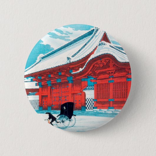 高橋弘明雪本郷の赤門 缶バッジ (正面)