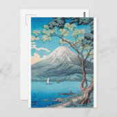 高橋技工による山中湖からの富士山 ポストカード (正面/裏面)