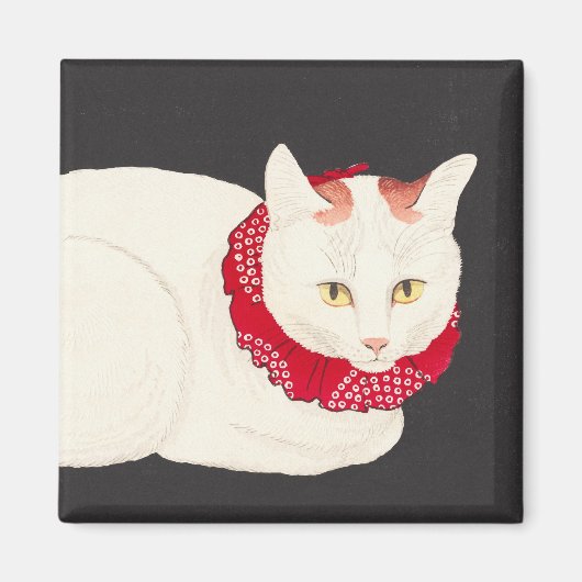 高橋松亭玉猫ポートレート浮世絵 マグネット (正面)