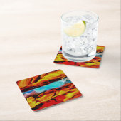 高温冷素子アクリル系ポア抽象芸術 スクエアペーパーコースター (インサイチュ)