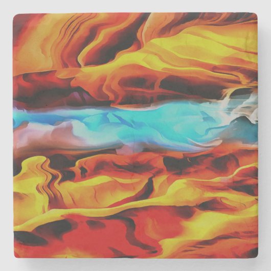 高温冷素子アクリル系ポア抽象芸術 ストーンコースター (正面)