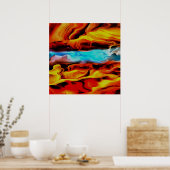 高温冷素子アクリル系ポア抽象芸術 ポスター (キッチン)