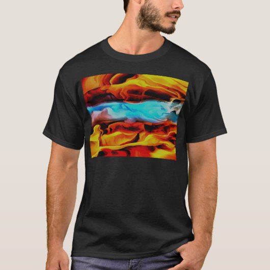 高温冷素子アクリル系ポア抽象芸術 Tシャツ (正面)