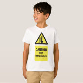 高温注意警告サイン Tシャツ (正面フル)