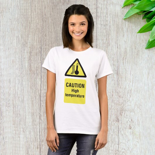 高温注意警告サイン Tシャツ
