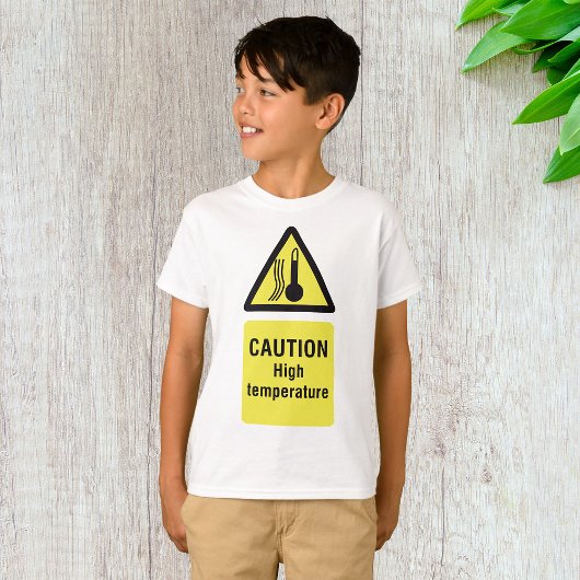 高温注意警告サイン Tシャツ