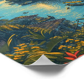 高知ケララインドヴィンテージアートトラベルイラストレーション ポスター (角)