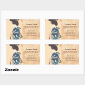 高砂着物を着た美しい100姿 長方形シール (シート)