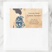 高砂着物を着た美しい100姿 長方形シール (バッグ)