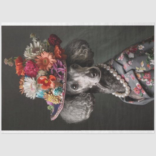 高社会デコパージュの標準的なプードル 薄葉紙 (正面)