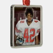 高等学校のフットボール選手 メタルオーナメント (右)