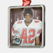 高等学校のフットボール選手 メタルオーナメント (左)