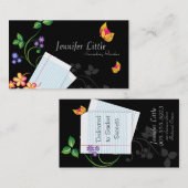 高等学校の先生の名刺-並べられた紙 名刺 (正面/裏面)