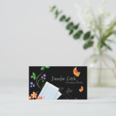 高等学校の先生の名刺-並べられた紙 名刺 (スタンド正面)