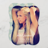 高等学校の写真の卒業のモダンの書道 案内状 (正面/裏面)