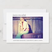 高等学校の写真の卒業2013の白のミニマリスト 案内状 (正面)