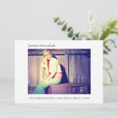 高等学校の写真の卒業2013の白のミニマリスト 案内状 (スタンド正面)