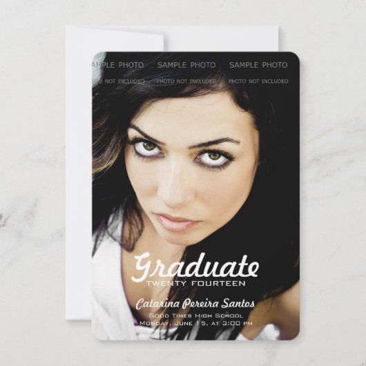 高等学校の写真の卒業2014の大学院のミント 案内状 (正面)