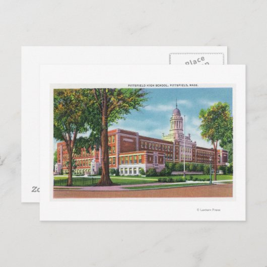 高等学校の外観 ポストカード (正面/裏面)