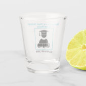 高等学校の懇親会のカスタムで黒い空色 ショットグラス (裏面)