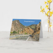 高等教育への道のりで大学行き カード (黄色い花)