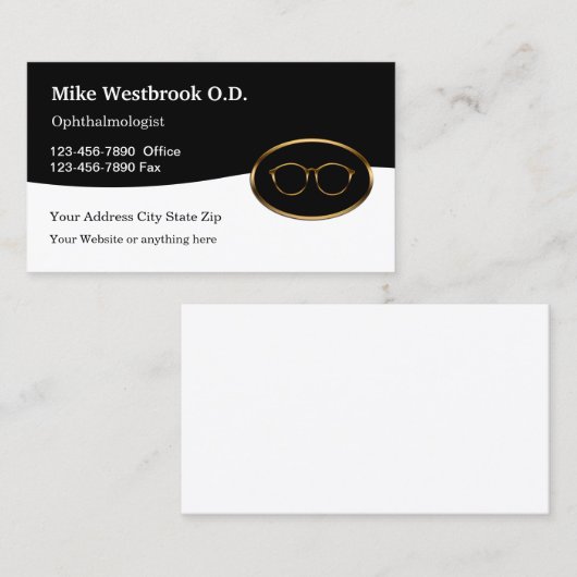 高等眼科医眼科医視力テーマ 名刺 (正面/裏面)