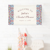 高級お洒落アイボリーフローラスタイルブライダルシャワー 横断幕 (インサイチュ)