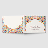 高級お洒落アイボリーフローラ縁どスタイル結婚s ゲストブック (全面)