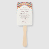 高級お洒落アイボリーフローラ縁どスタイル結婚s ハンドファン (正面)