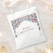 高級お洒落アイボリーフローラ縁どスタイル結婚s フェイバーバッグ (クリップ留めされた状態)