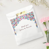 高級お洒落アイボリーフローラ縁どスタイル結婚s フェイバーバッグ (封をした状態)