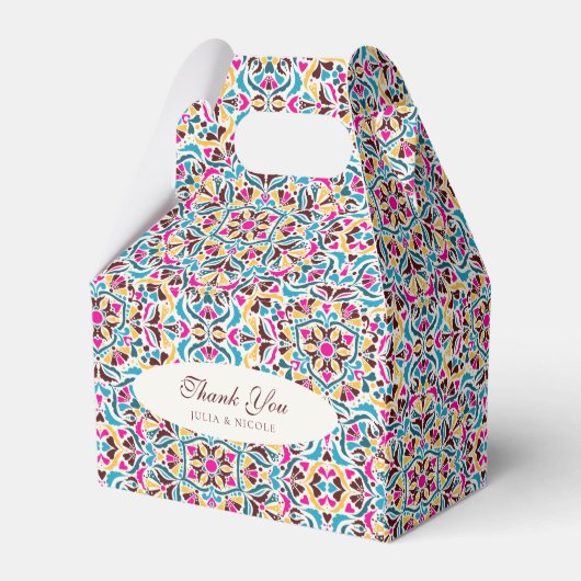 高級お洒落アイボリーフローラ縁どスタイル結婚s フェイバーボックス (裏面サイド)