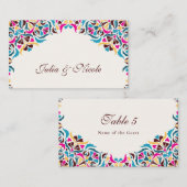 高級お洒落アイボリーフローラ縁どスタイル結婚s プレイスカード (正面/裏面)