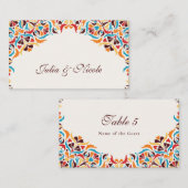高級お洒落アイボリーフローラ縁どスタイル結婚s プレイスカード (正面/裏面)