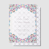 高級お洒落アイボリーフローラ縁どスタイル結婚s ベラム紙招待状 (オフセット (招待状))