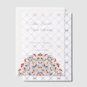 高級お洒落アイボリーフローラ縁どスタイル結婚s ベラム紙招待状 (オフセット (招待状))