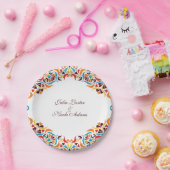 高級お洒落アイボリーフローラ縁どスタイル結婚s ペーパープレート (パーティー)