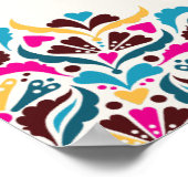 高級お洒落アイボリーフローラ縁どスタイル結婚s ポスター (角)